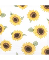 Hudson Baby Infant Girl Cotton Fitted Crib Sheet, Sunflower, One Size