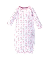 Hudson Baby Baby Girls Hudson Cotton Long-Sleeve Gowns 4pk