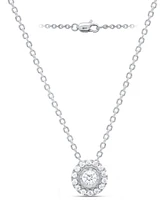 Forever Grown Diamonds 2-Pc. Set Lab Grown Diamond Halo Pendant Necklace & Matching Stud Earrings (1 ct. t.w.) in Sterling Silver