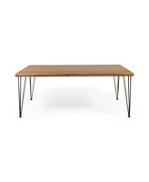 Zion Industrial Acacia Wood & Metal Dining Table