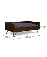 Simplie Fun Mid-Century Modern Pet Bed With Acacia Wood Frame And Hairpin Legs