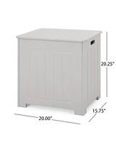 Streamdale Furniture Modern Faux Wood Bathroom Hamper With Flip Top Lid