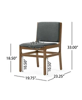 Contemporary Upholstered Dining Chair Set With Rubberwood Frame