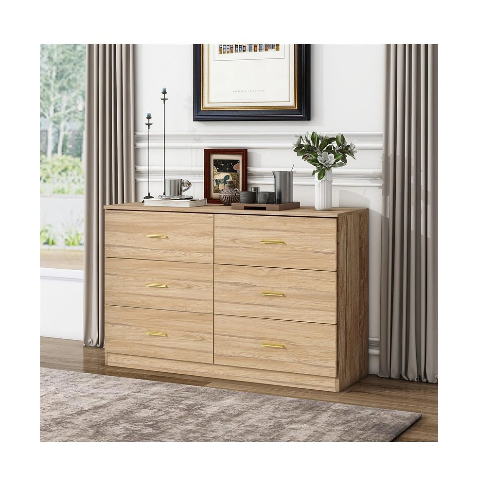 Simplie Fun Classic 6-Drawer Dresser: Ample Storage, Modern Style