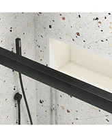 Bypass Shower Door, Sliding, 56"-60"W x 58"H, Tempered Glass, Matte Black