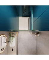 1 3/8" Adjustable Pivot Shower Door, 1/4" Tempered Glass