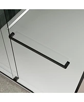 Bypass Shower Door, 56"-60"W x 74"H, 5/16" Tempered Glass, Matted Black