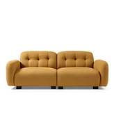 Simplie Fun 80" Teddy Sofa Couch with Wooden Legs for 3-4 Persons