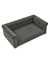 Streamdale Furniture Elevated Dog Sofa Bed for Medium & Large Dogs, Dark Grey