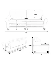 Streamdale Furniture 75.6" Pet-Friendly Leather Loveseat with Removable Cushions