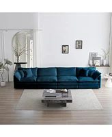 Simplie Fun Modular Sofa: Comfy Chenille Fabric, Flexible Combinations, Blue