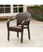 Stackable Pe Wicker Armchair For Outdoor Comfort