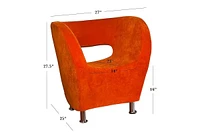 Venus Modern Microfiber Barrel Chair With Cutout Back
