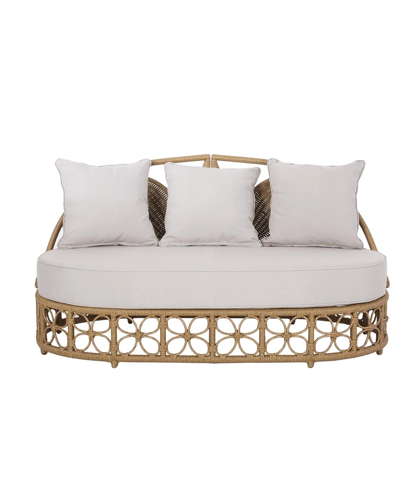 Simplie Fun Wicker Outdoor Daybed With Pillows