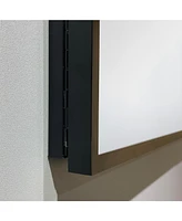 26x30" Wall-Mount/Recessed Black Metal Medicine Cabinet with Mirror