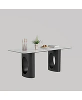 12mm Sintered Stone Dining Table with Carbon Steel Base