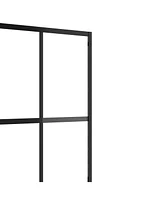 Streamdale Furniture Framed Glass Shower Screen: Silk-Printed Tempered Glass, Black Aluminum, Support Bar