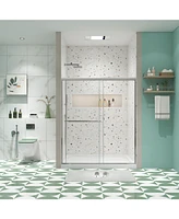 Simplie Fun Bypass Shower Door, Sliding, 1/4" Tempered Glass, Polished Finish