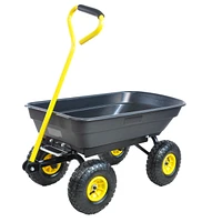 Folding Poly Garden Dump Truck, 10" Pneumatic Tires, 300 lb Capacity