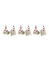 Slickblue Glittered Glass Church Ornament Set of 6 - Sparkling Holiday Decor