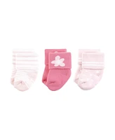 Hudson Baby Baby Girls Caps, Mittens and Socks Set, Floral, 0-6 Months