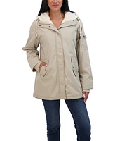 Sebby Juniors' Flight Satin 3/4 Cozy Lined Hooded Jacket