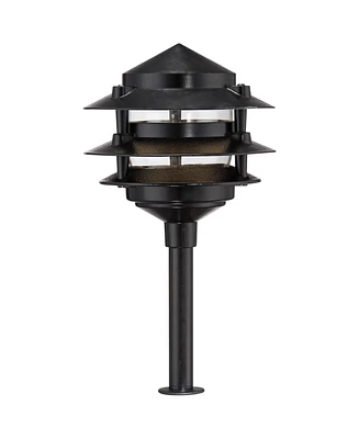 John Timberland Three-Tier Pagoda 11" High Black Modern Led Landscape Path Light