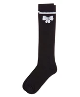 Girls' Fuzzy Bow Knee High Socks