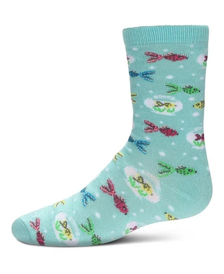 MeMoi Girls Kids' Goldfish Rayon From Bamboo Crew Socks