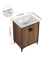 Streamdale Furniture 24" Modern Bathroom Vanity with Sink & Storage Cabinet