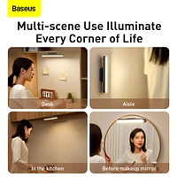 Baseus 42LED Under Cabinet Light Wireless Magnetic Closet Lights Usb C Rechargeable Lights Touch Control Led Lighting