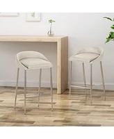 Modern Upholstered Counter Stool With Chrome Base