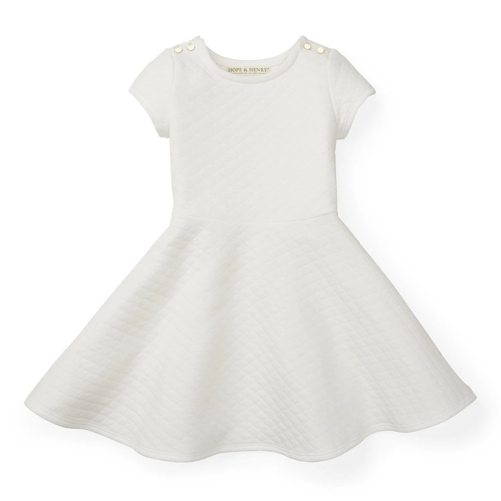 Hope & Henry Toddler Girls Quilted Matelasse Fit and Flare Dress