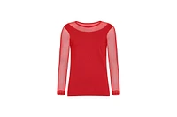 Anatomie Women's Kim Mesh-Sleeve Top Pima Modal