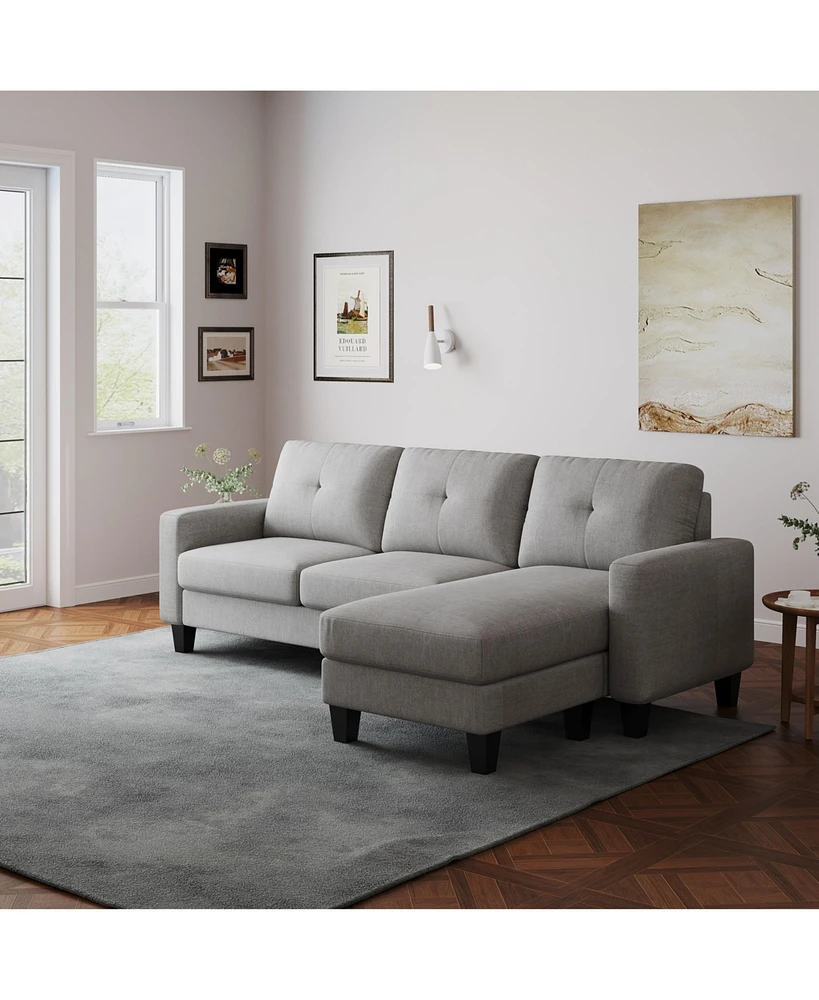 Streamdale Furniture Cozy L-Shape Sofa with Polyester Fabric for Small Spaces