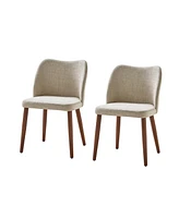 Hulala Home Melisa Dining Chair with Solid Wooden Legs,Set of 2