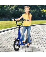 Slickblue Height Adjustable Kid Kick Scooter with 12 Inch Air Filled Wheel