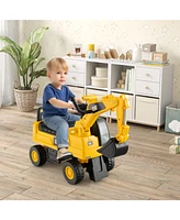 Slickblue Licensed Caterpillar Kids Ride-On Digger-Yellow