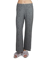 MeMoi Women's French Terry Cloth Leopard Print Lounge Pants