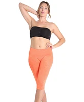 MeMoi Women's High-Waisted Tummy Control Shaping Capri Leggings