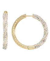 And Now This Clear Crystal Twist Diamond Cut Hinged Hoop Earring