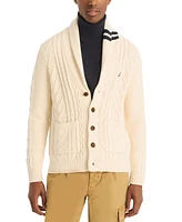 Nautica Men's Long Sleeve Cable-Knit Cardigan Sweater