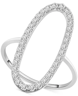 Diamond Open Oval Statement Ring (1/2 ct. t.w.) in 14k White Gold, Created for Macy's