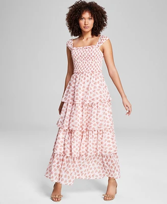 And Now This Women's Smocked Tiered Maxi Dress, Created for Macy's