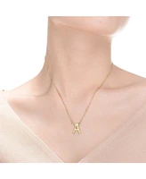 GiGiGirl Stylish 14K Gold Plated Cubic Zirconia Initial Necklace.