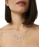 Eliot Danori Rhodium-Plated Cubic Zirconia Adjustable Statement Necklace, 16" + 2" extender, Created for Macy's