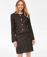 I.n.c. International Concepts Women's Sequin Tweed Blazer, Created for Macy's