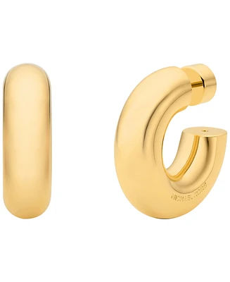 Michael Kors Brass Tube Hoop Earrings