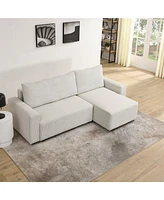 Simplie Fun Corduroy 3-Seater Sofa Bed with Storage and Free Combination