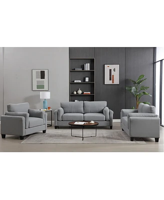 Simplie Fun Modern 3-Piece Sofa Set with Usb Charging Ports